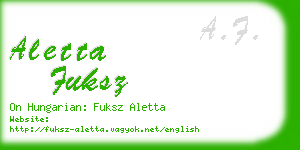 aletta fuksz business card